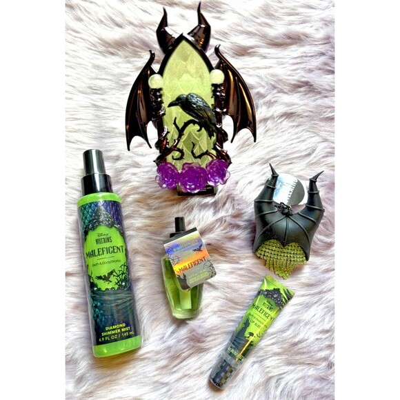 Bath & Body Works- Maleficent 5-Piece Bundle- Disney-Wallflower, Mist, Lip Gloss - Picture 1 of 15